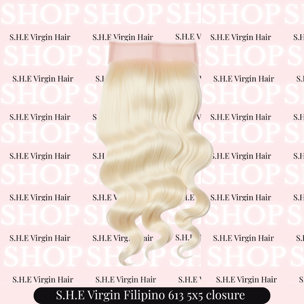 S.H.E Blonde Filipino 5X5 Transparent Closure